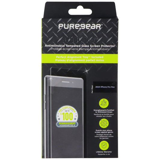 PureGear Steel 360 Tempered Glass Screen Protector for Apple iPhone 16 Pro Max Cell Phone - Screen Protectors PureGear - Simple Cell Bulk Wholesale Pricing - USA Seller