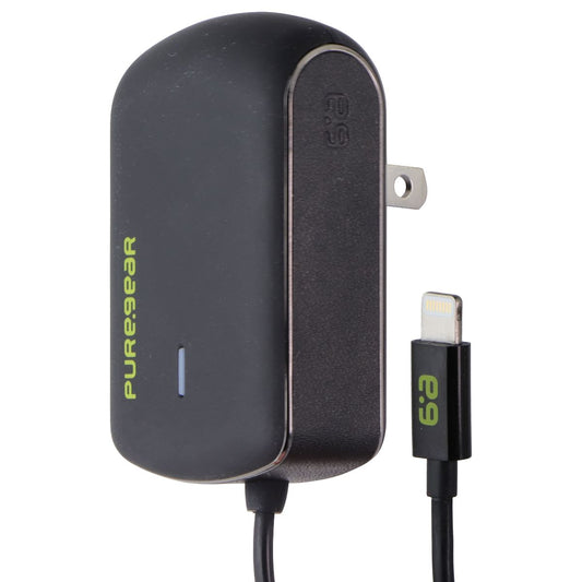PureGear Wall Charger w/ 5 Foot Lightning 8-Pin Cable Attached - Black (00623PG) Cell Phone - Cables & Adapters PureGear - Simple Cell Bulk Wholesale Pricing - USA Seller