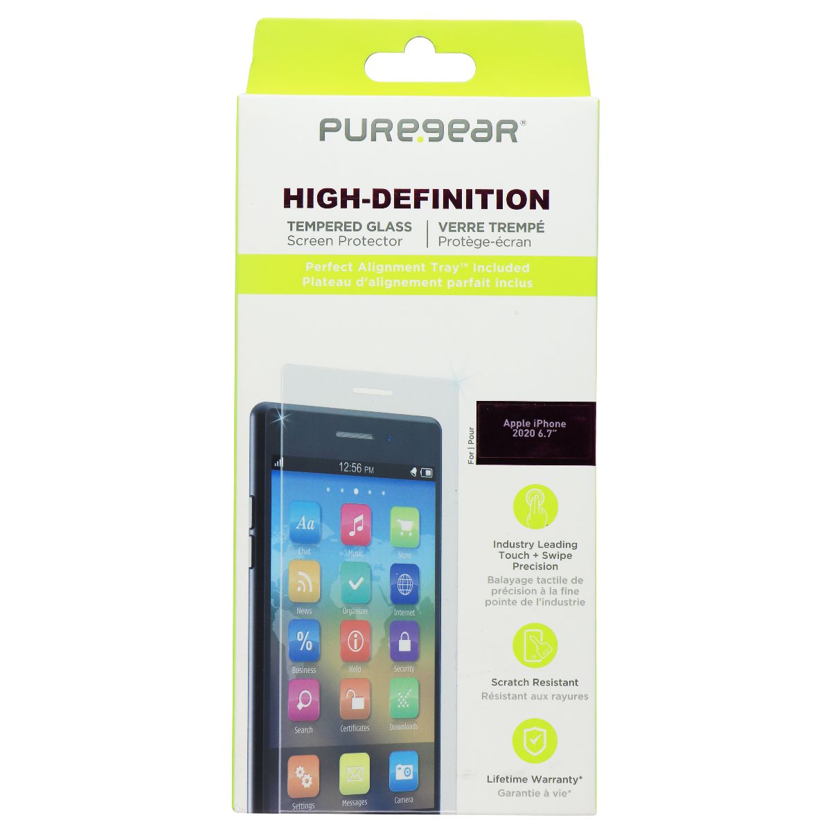 PureGear High-Definition Tempered Glass for iPhone 12 Pro Max - Clear Cell Phone - Screen Protectors PureGear - Simple Cell Bulk Wholesale Pricing - USA Seller