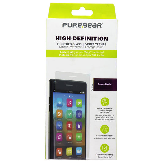 PureGear High-Definition Tempered Glass for Google Pixel 6 - Clear Cell Phone - Screen Protectors PureGear    - Simple Cell Bulk Wholesale Pricing - USA Seller