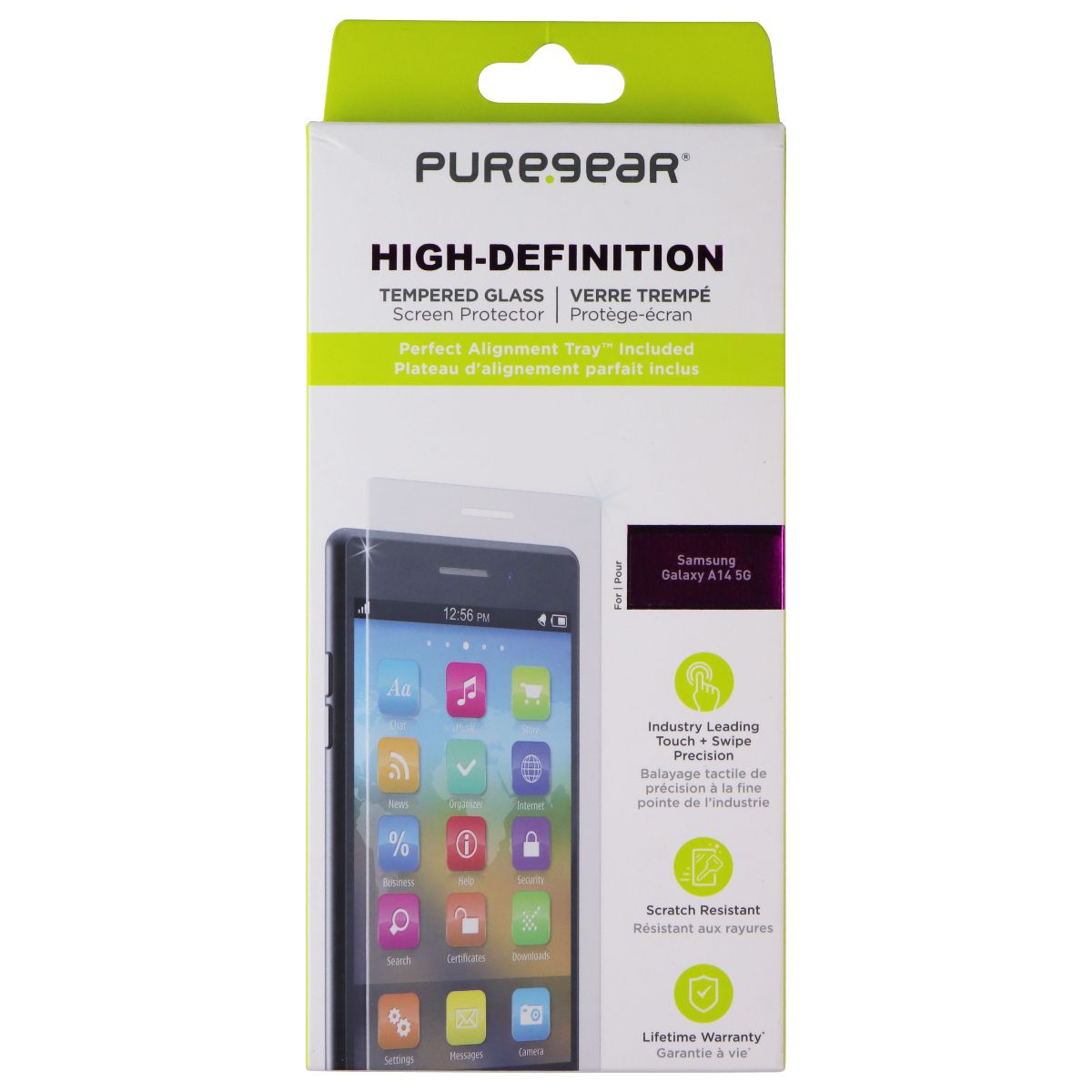 PureGear High-Definition Tempered Glass Screen for Samsung Galaxy A14 5G - Clear Cell Phone - Screen Protectors PureGear - Simple Cell Bulk Wholesale Pricing - USA Seller