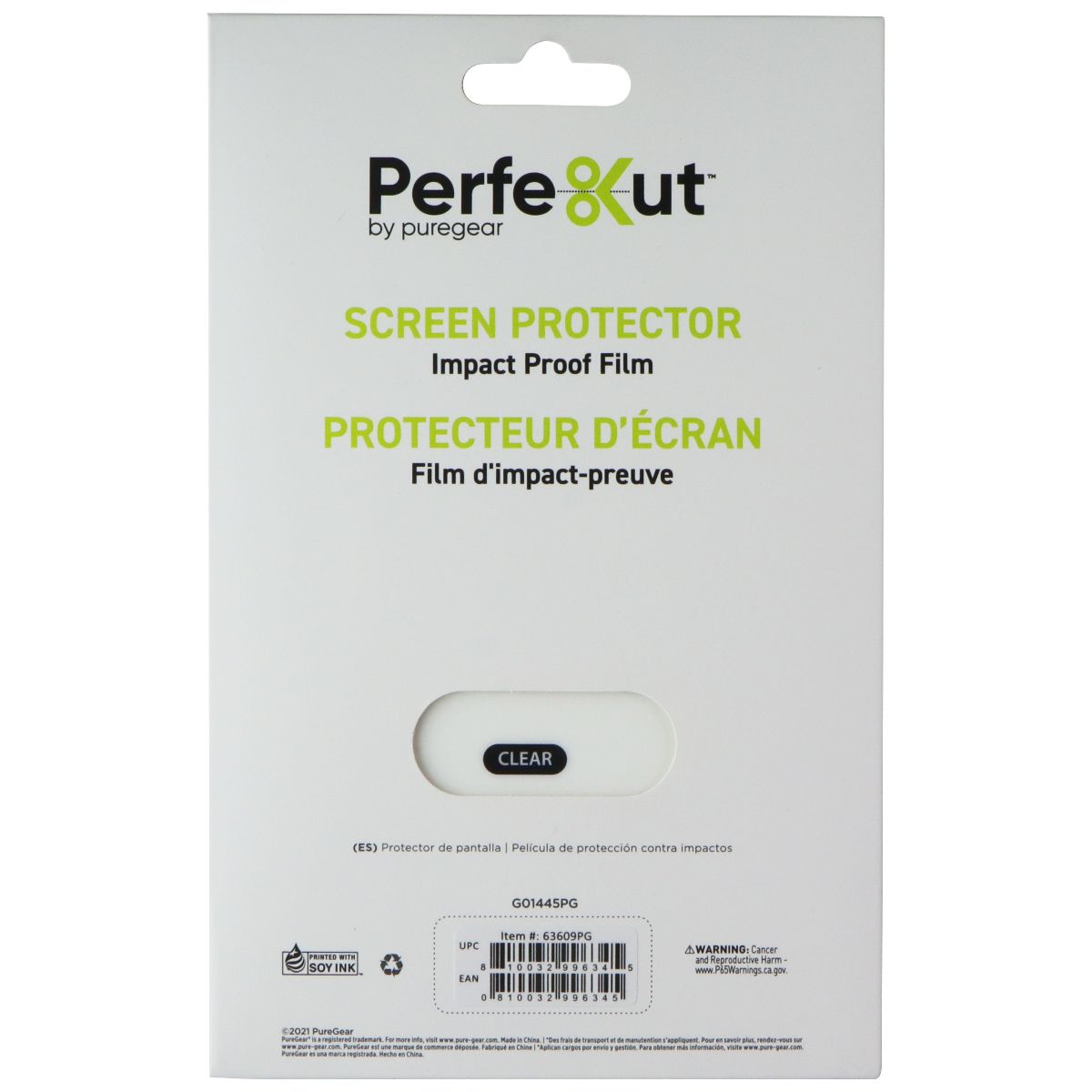 PureGear Perfekut Screen Protector Film - Clear (63609PG) Cell Phone - Screen Protectors PureGear - Simple Cell Bulk Wholesale Pricing - USA Seller