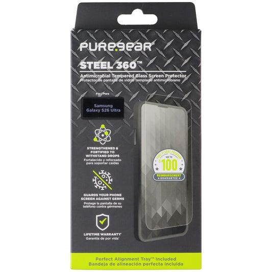PureGear Steel 360 Tempered Glass Screen Protector for Samsung Galaxy S26 Ultra
