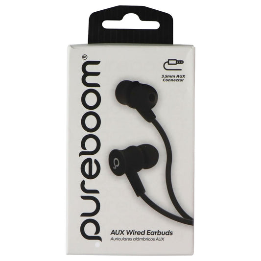 PureGear PureBoom 3.5mm Wired Lightweight Earbuds with Microphone - Black