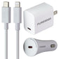 PureGear 20W USB-C Wall & Car Charger w/ USB-C to Lightning 8-Pin Cable - White Cell Phone - Chargers & Cradles PureGear - Simple Cell Bulk Wholesale Pricing - USA Seller