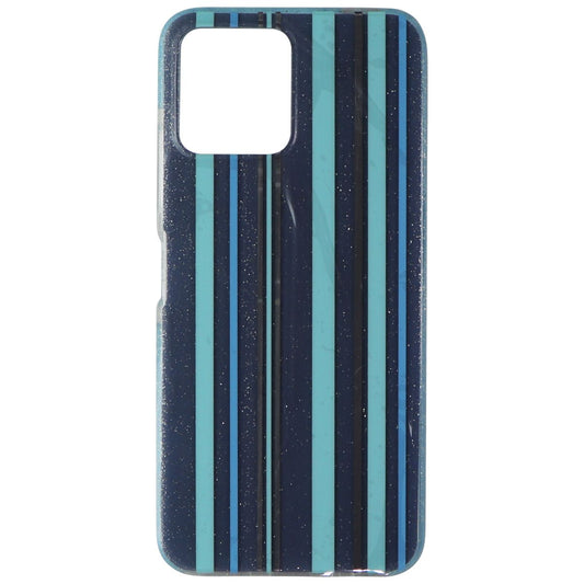 PureGear Slim Shell Series Hard Case for REVVL 6 5G - Blue Stripes/Glitter
