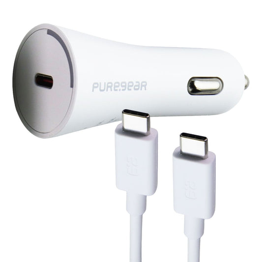 PureGear LightSpeed (30W) USB-C Car Charger + USB-C Cable - White (63997PG) Cell Phone - Chargers & Cradles PureGear - Simple Cell Bulk Wholesale Pricing - USA Seller