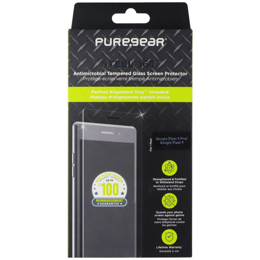 PureGear Steel 360 Tempered Screen Protector for Google Pixel 9 / Pixel 9 Pro Cell Phone - Screen Protectors PureGear - Simple Cell Bulk Wholesale Pricing - USA Seller