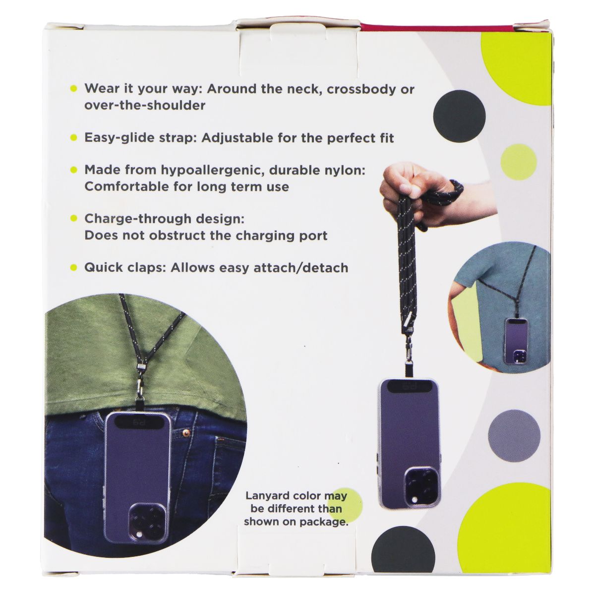 PureGear Universal Phone Lanyard - Black / White Cell Phone - Other Accessories PureGear - Simple Cell Bulk Wholesale Pricing - USA Seller