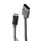 PureGear Braided USB-A to Lighting 8-Pin 10FT Charge Cable - Space Gray Cell Phone - Cables & Adapters PureGear - Simple Cell Bulk Wholesale Pricing - USA Seller