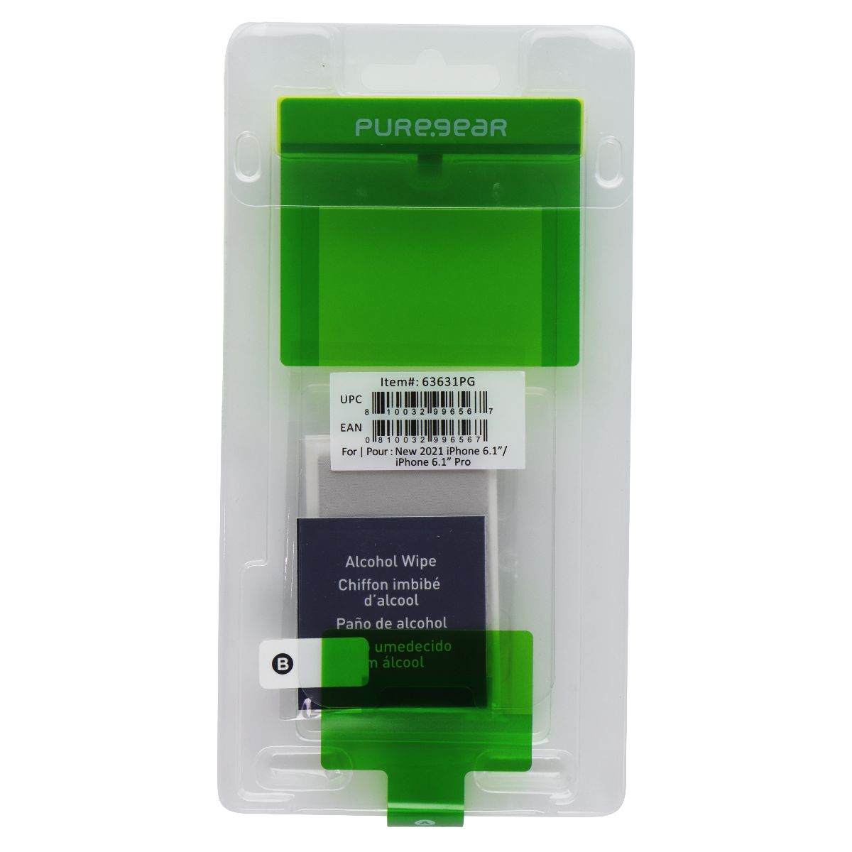 PureGear Tempered Glass for Apple iPhone 13 Pro / 13 - Clear (BULK) 63631PG Cell Phone - Screen Protectors PureGear - Simple Cell Bulk Wholesale Pricing - USA Seller