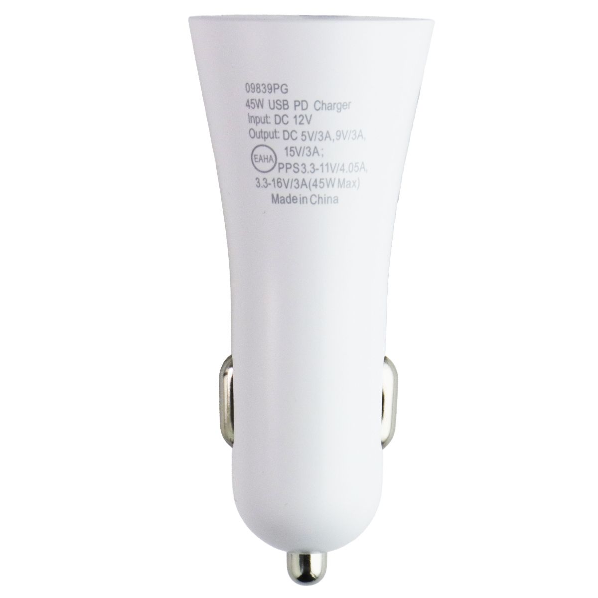 PureGear LightSpeed (45W) USB-C Single Port Car Charger - White (64000PG) Cell Phone - Chargers & Cradles PureGear - Simple Cell Bulk Wholesale Pricing - USA Seller