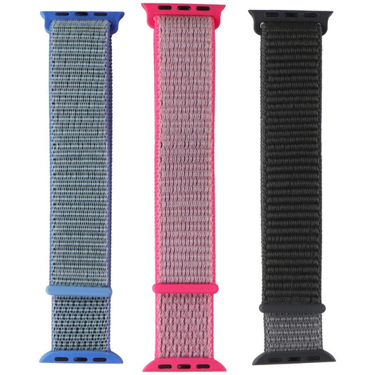 PureGear 3 Pack Nylon & Velcro Watch Band Set for Apple Watch (38/40/41mm) Smart Watch Accessories - Watch Bands PureGear - Simple Cell Bulk Wholesale Pricing - USA Seller