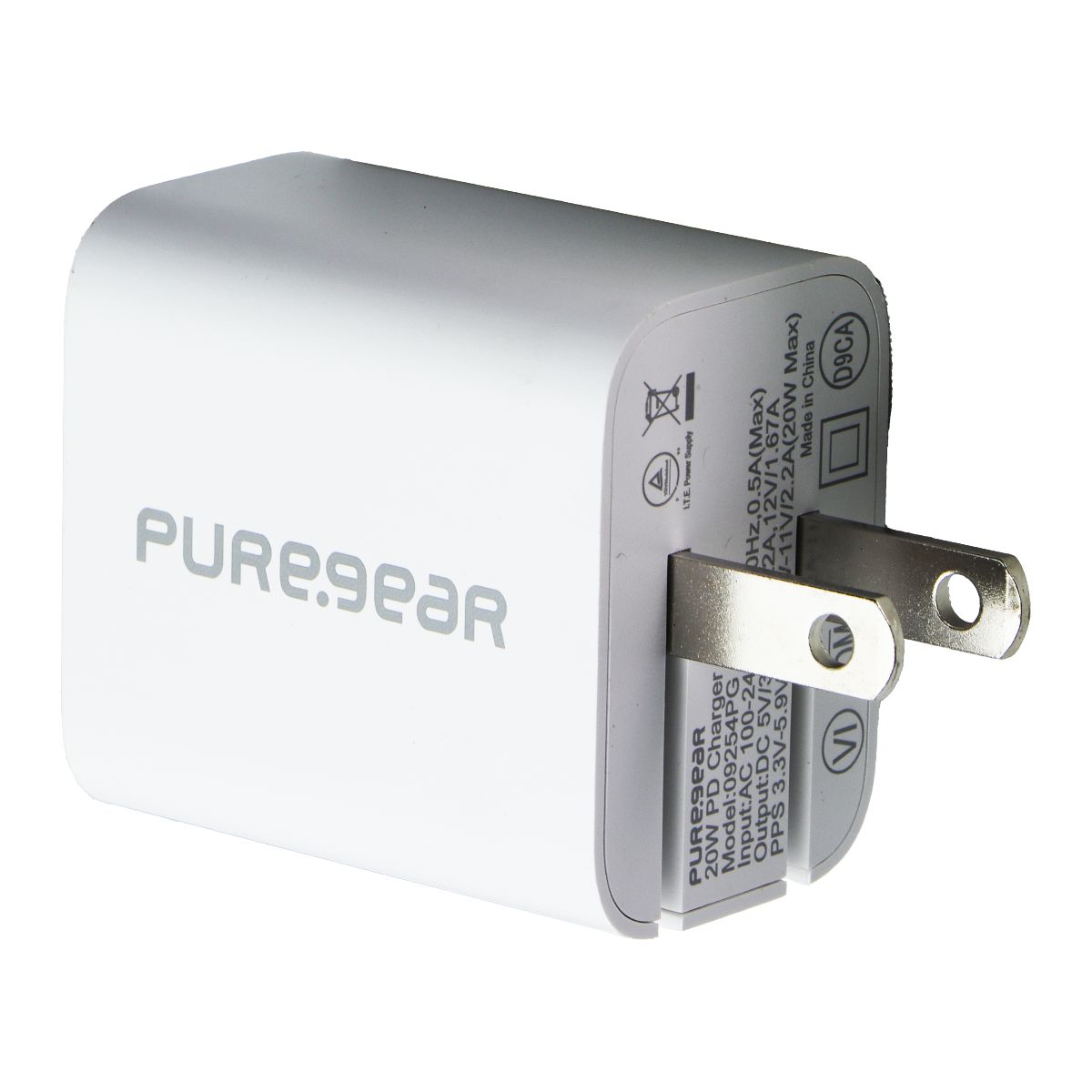 PureGear 20W Single USB-C PD Charger (09254PG) - White Cell Phone - Chargers & Cradles PureGear - Simple Cell Bulk Wholesale Pricing - USA Seller