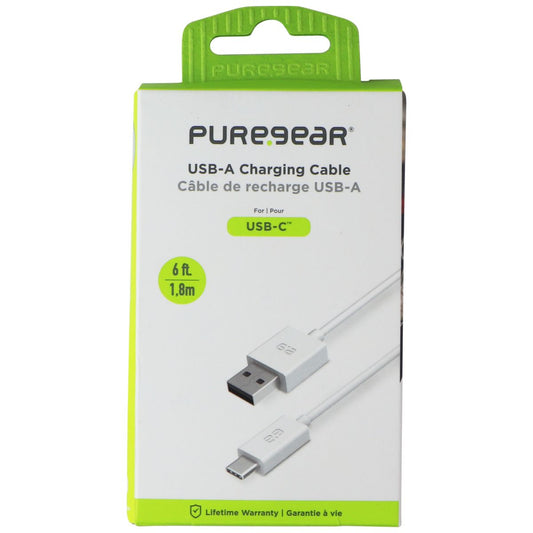 PureGear (6Ft) USB-A to USB-C Charging Cable - White (64393PG) Cell Phone - Cables & Adapters PureGear    - Simple Cell Bulk Wholesale Pricing - USA Seller