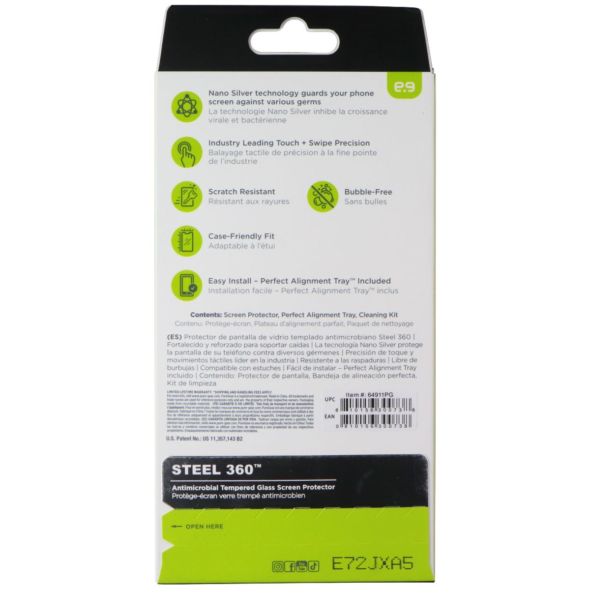 PureGear Steel 360 Tempered Glass Screen Protector for Apple iPhone 16+ (Plus) Cell Phone - Screen Protectors PureGear - Simple Cell Bulk Wholesale Pricing - USA Seller