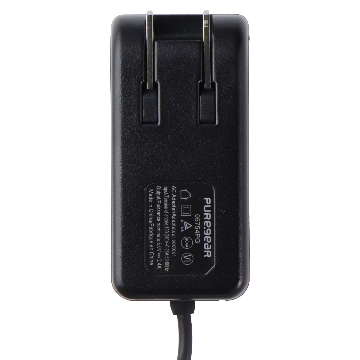 Puregear Wall Charger with Micro USB Connector - 2.4A 5.0V - Black Cell Phone - Chargers & Cradles PureGear - Simple Cell Bulk Wholesale Pricing - USA Seller