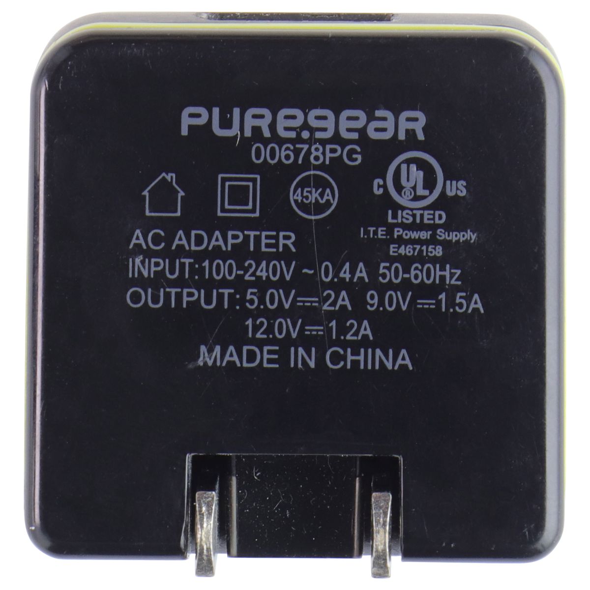 PureGear Extreme Qualcomm Quick Charge 1-Port USB-A Wall Charger - Black/Green Cell Phone - Chargers & Cradles PureGear - Simple Cell Bulk Wholesale Pricing - USA Seller