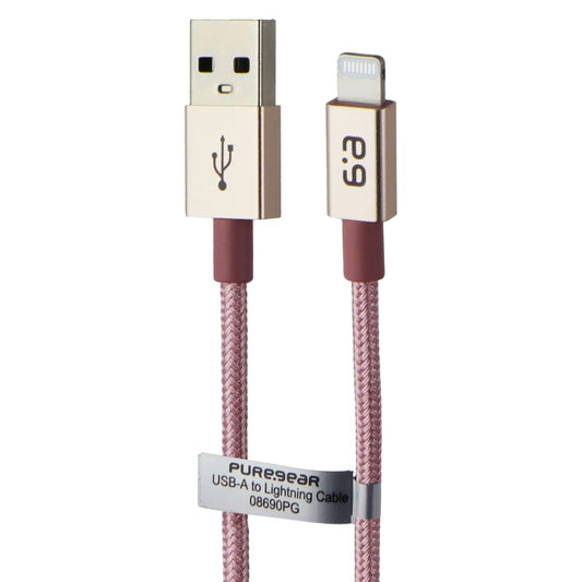 PureGear (4-Ft) USB to Lightning 8-Pin Braided Charging Cable - Pink Cell Phone - Cables & Adapters PureGear - Simple Cell Bulk Wholesale Pricing - USA Seller