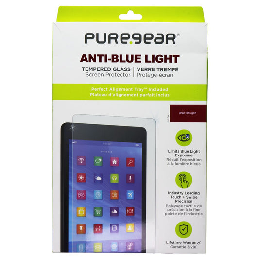 PureGear Anti-Blue Light Tempered Glass Screen Protector for Apple iPad 10th Gen iPad/Tablet Accessories - Screen Protectors PureGear - Simple Cell Bulk Wholesale Pricing - USA Seller