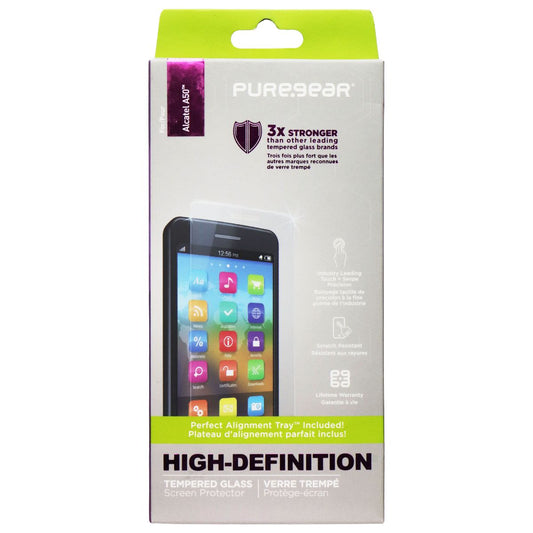 PureGear High-Definition Tempered Glass for Alcatel A50 Smartphone - Clear