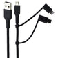 Quikcell 6FT USB-A to Micro USB, USB-C & Lightning 8-Pin Charging Cable - Black Cell Phone - Cables & Adapters Quikcell - Simple Cell Bulk Wholesale Pricing - USA Seller