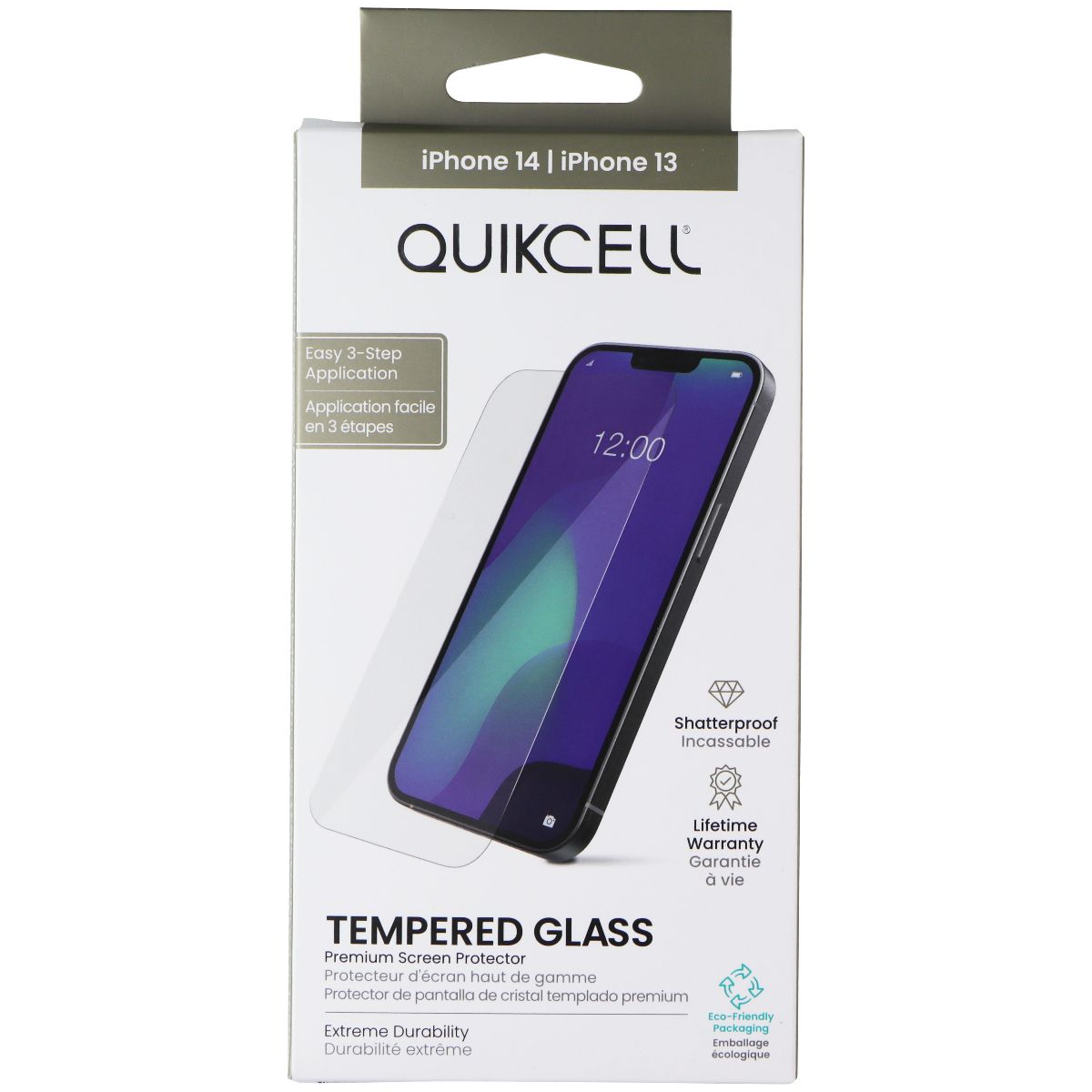 Quikcell Tempered Glass Screen Protector for Apple iPhone 14 / 13 Cell Phone - Screen Protectors Quikcell    - Simple Cell Bulk Wholesale Pricing - USA Seller