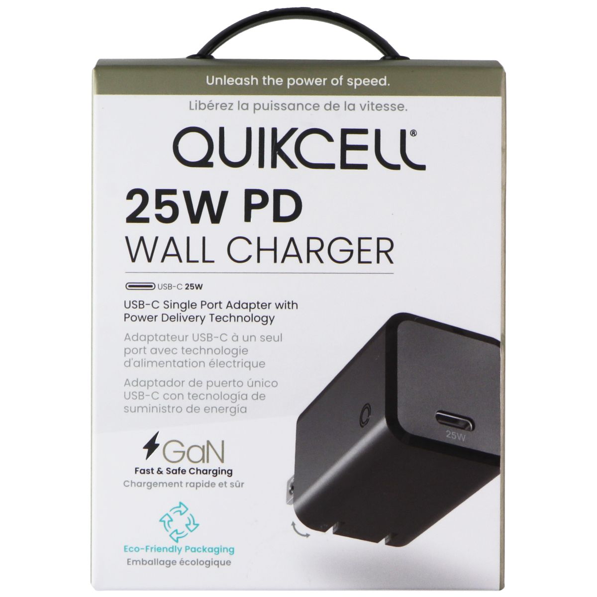 Quikcell (25W) PD Wall Charger USB-C Single Port Adapter (GaN Charging) - Black Cell Phone - Chargers & Cradles Quikcell    - Simple Cell Bulk Wholesale Pricing - USA Seller