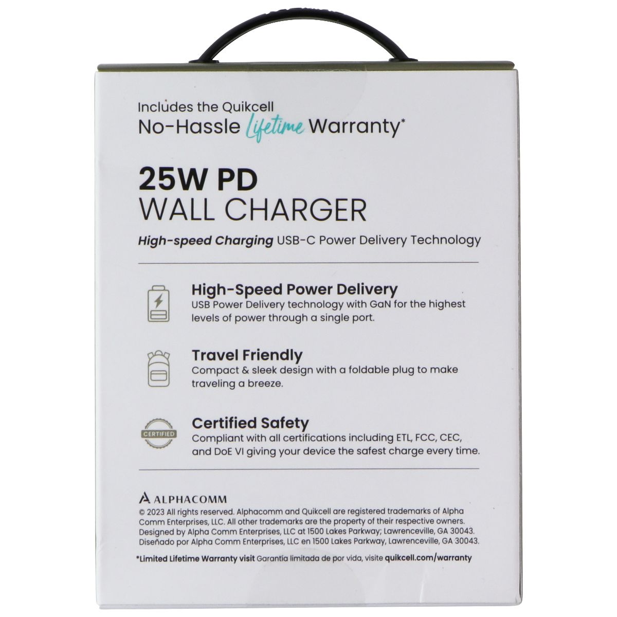 Quikcell (25W) PD Wall Charger USB-C Single Port Adapter (GaN Charging) - Black Cell Phone - Chargers & Cradles Quikcell - Simple Cell Bulk Wholesale Pricing - USA Seller
