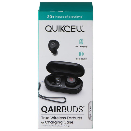 Quikcell QAirBuds True Wireless Earbuds & Charging Case - Black Portable Audio - Headphones Quikcell    - Simple Cell Bulk Wholesale Pricing - USA Seller