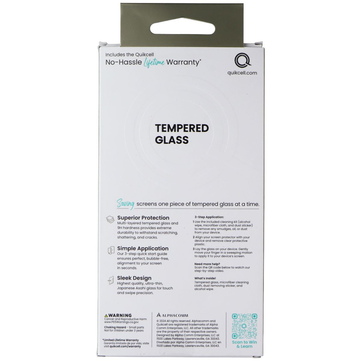 Quikcell Tempered Glass Screen Protector for Apple iPhone 12 / 12 Pro Cell Phone - Screen Protectors Quikcell - Simple Cell Bulk Wholesale Pricing - USA Seller