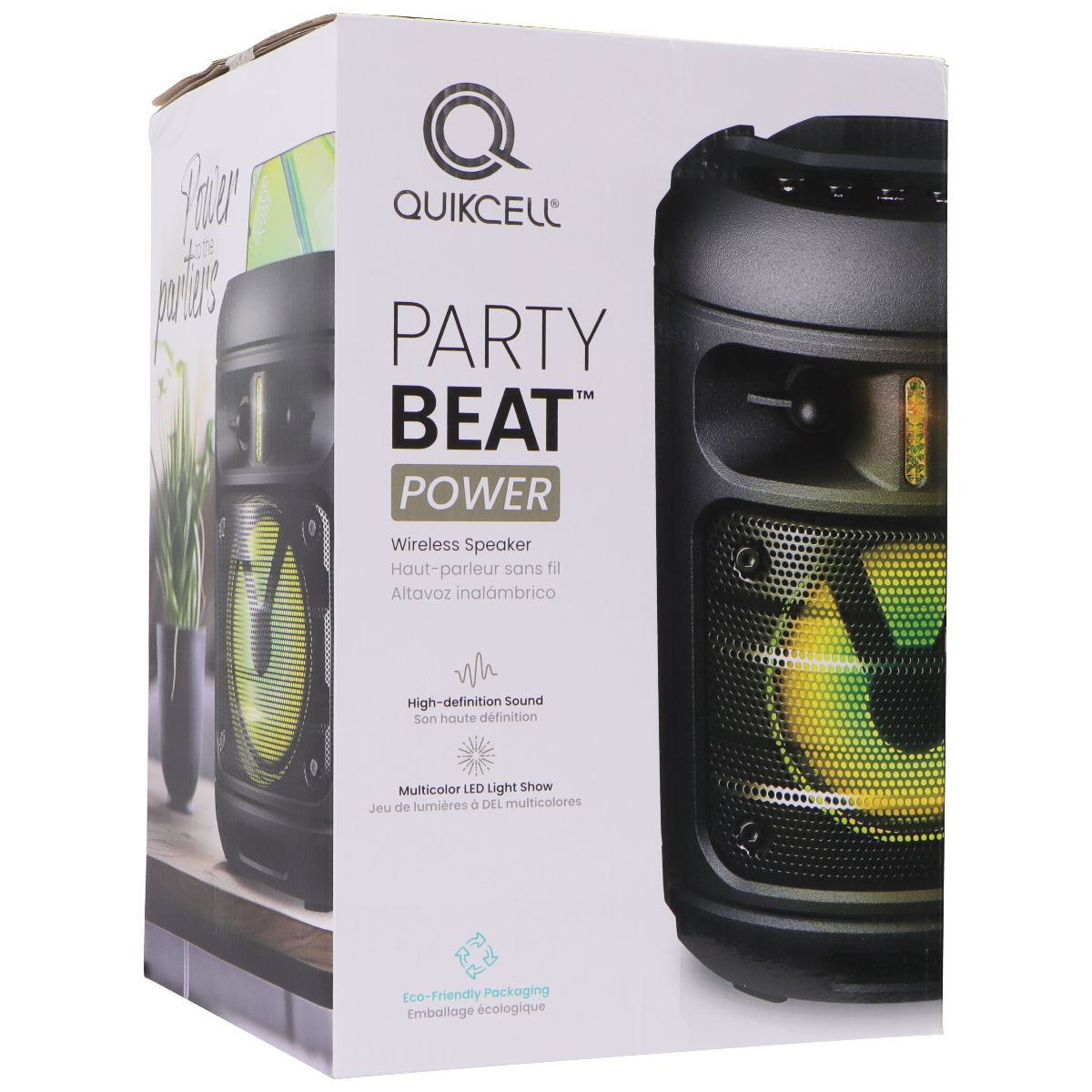 Quikcell Party Beat Power Series Wireless Speaker with LED Lights - Black Home Multimedia - Home Speakers & Subwoofers Quikcell    - Simple Cell Bulk Wholesale Pricing - USA Seller