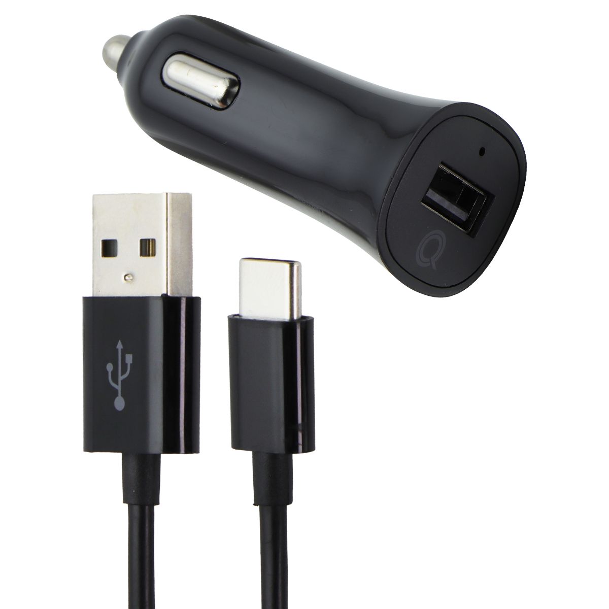 Quikcell Power Pack 2.4A Car Charger with 4ft USB-A to USB-C Cable - Black Cell Phone - Cables & Adapters Quikcell - Simple Cell Bulk Wholesale Pricing - USA Seller