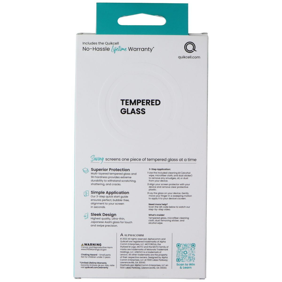 Quikcell Tempered Glass Screen Protector for Motorola Moto G Stylus 5G (2022) Cell Phone - Screen Protectors Quikcell - Simple Cell Bulk Wholesale Pricing - USA Seller