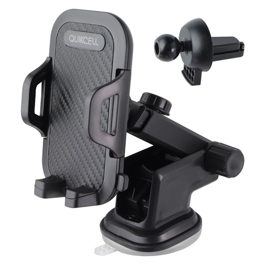 Quikcell DriveDock Universal 3-in-1 Car Mount - Black Cell Phone - Mounts & Holders Quikcell - Simple Cell Bulk Wholesale Pricing - USA Seller