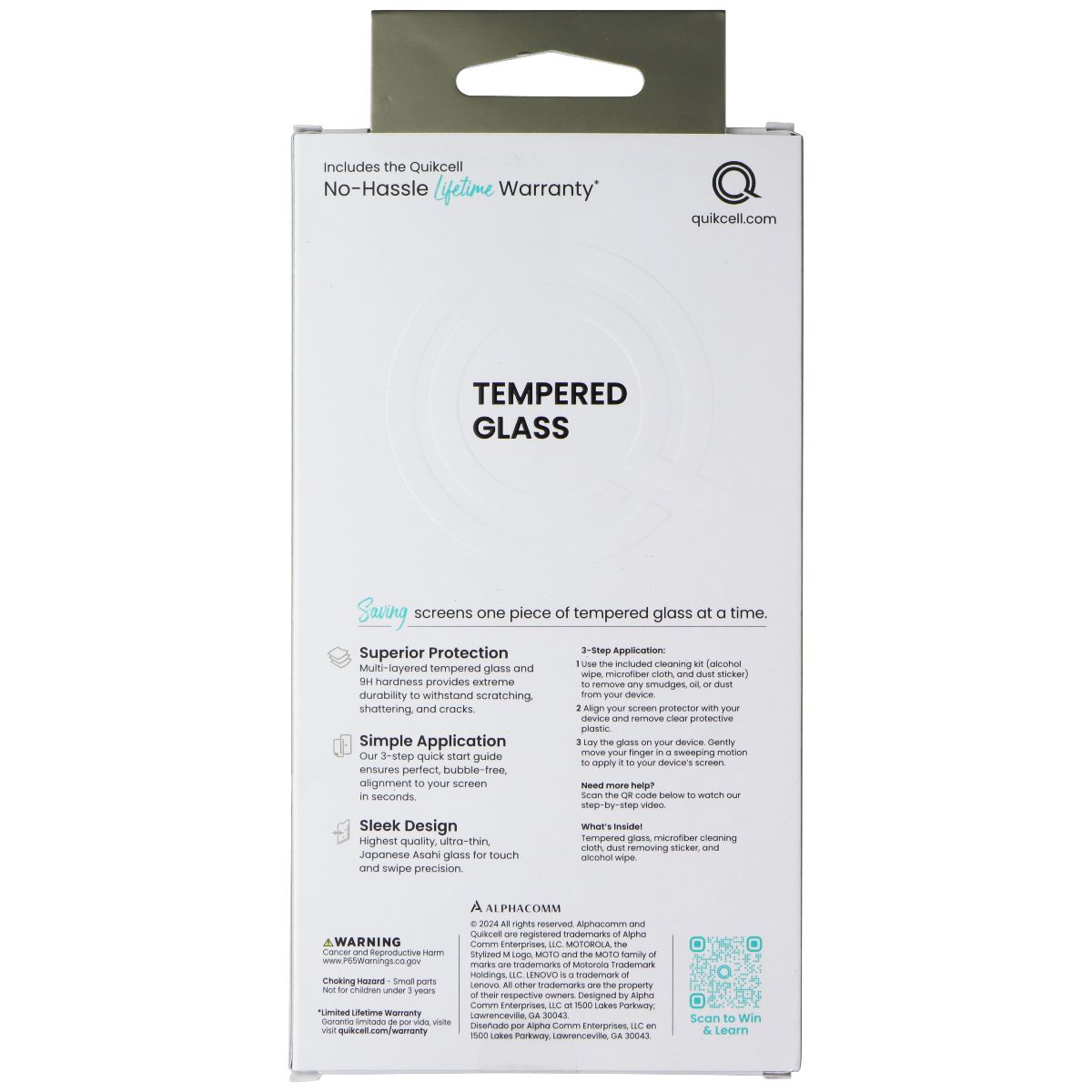 Quikcell Tempered Glass for Motorola Moto G Power 5G - 2024 Cell Phone - Screen Protectors Quikcell - Simple Cell Bulk Wholesale Pricing - USA Seller