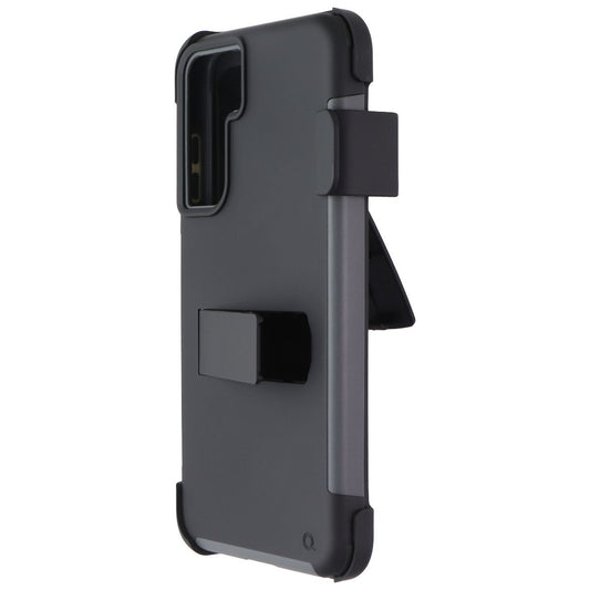Quikcell Advocate + Holster for Samsung Galaxy S21 FE 5G - Steel Black Cell Phone - Cases, Covers & Skins Quikcell - Simple Cell Bulk Wholesale Pricing - USA Seller