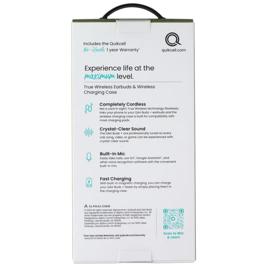 Quikcell QAirBuds+ True Wireless Earbuds with Wireless Charging Case - White Portable Audio - Headphones Quikcell - Simple Cell Bulk Wholesale Pricing - USA Seller