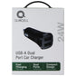 Quikcell USB-A 12W-24W Dual Port Car Charger - Black Cell Phone - Chargers & Cradles Quikcell - Simple Cell Bulk Wholesale Pricing - USA Seller