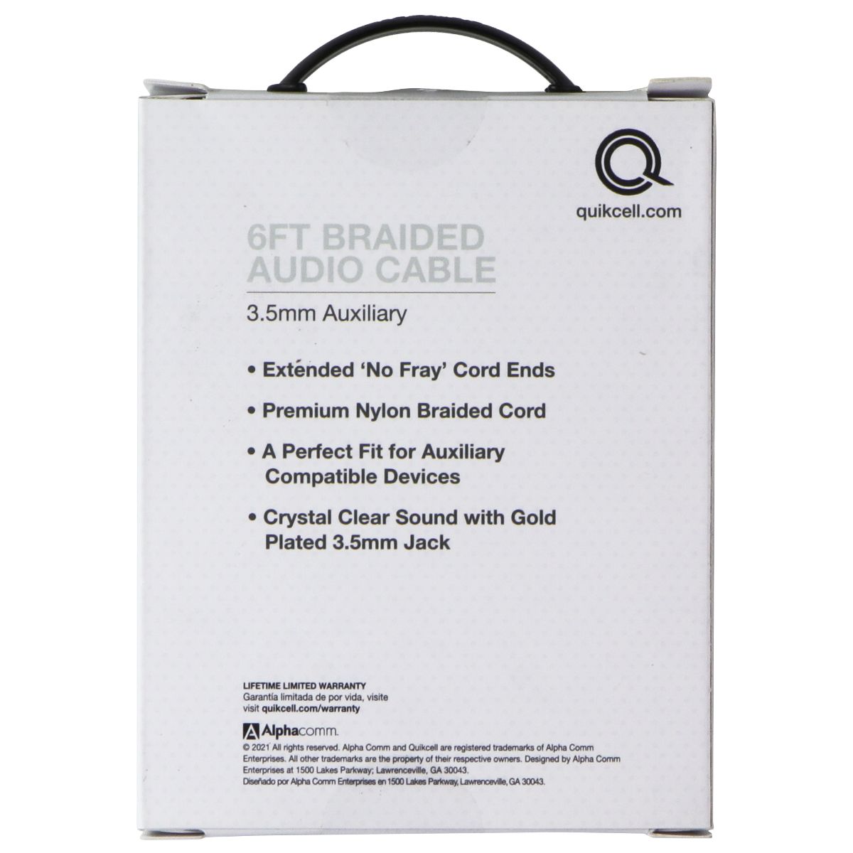 Quikcell (6-Ft) 3.5mm Auxiliary Cable - Black Cell Phone - Cables & Adapters Quikcell    - Simple Cell Bulk Wholesale Pricing - USA Seller