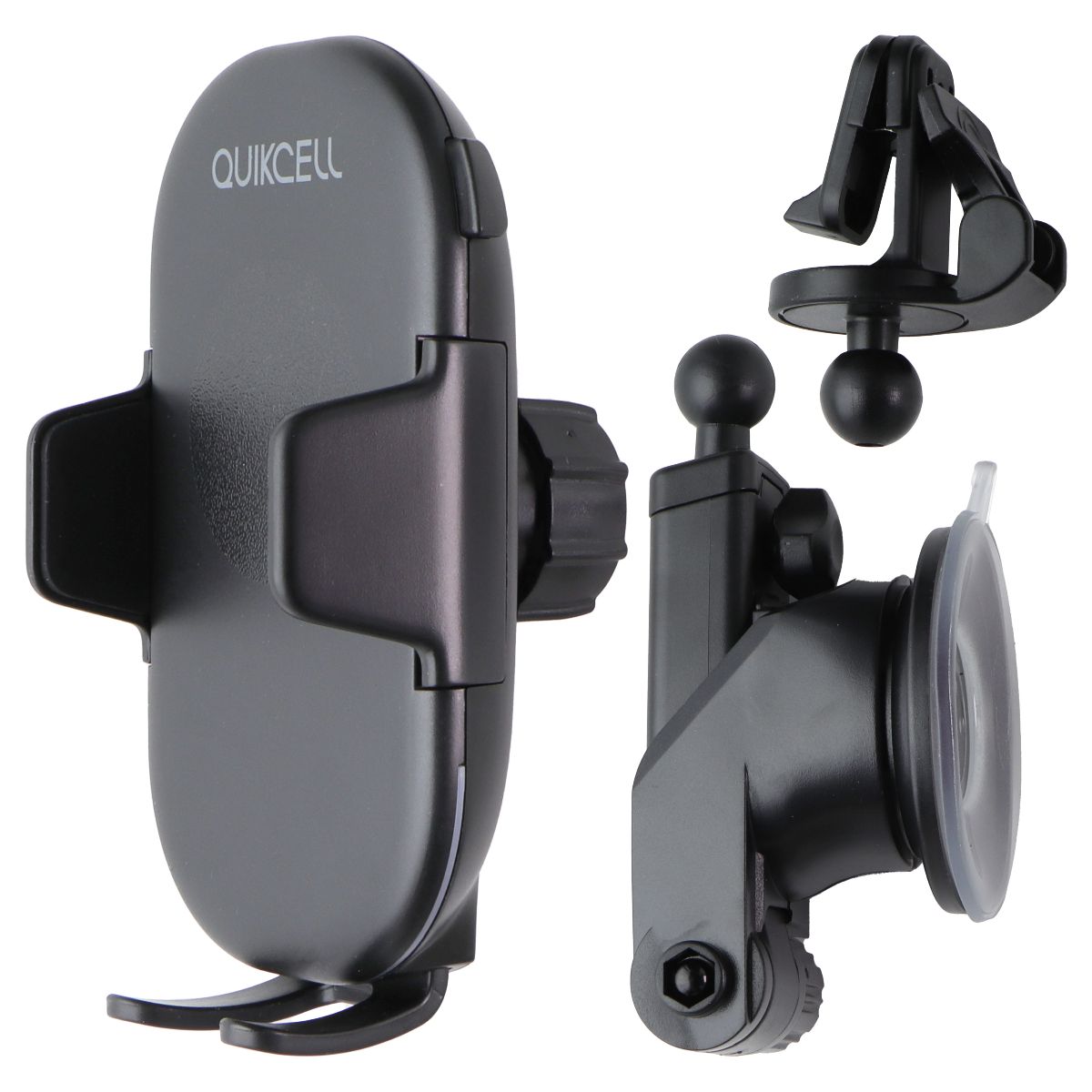 Quikcell DriveDock Charge (15W) Wireless Charging Car Mount - Black Cell Phone - Mounts & Holders Quikcell - Simple Cell Bulk Wholesale Pricing - USA Seller