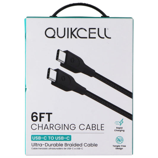 Quikcell 6Ft USB-C to USB-C Charging Cable - Black Cell Phone - Cables & Adapters Quikcell    - Simple Cell Bulk Wholesale Pricing - USA Seller