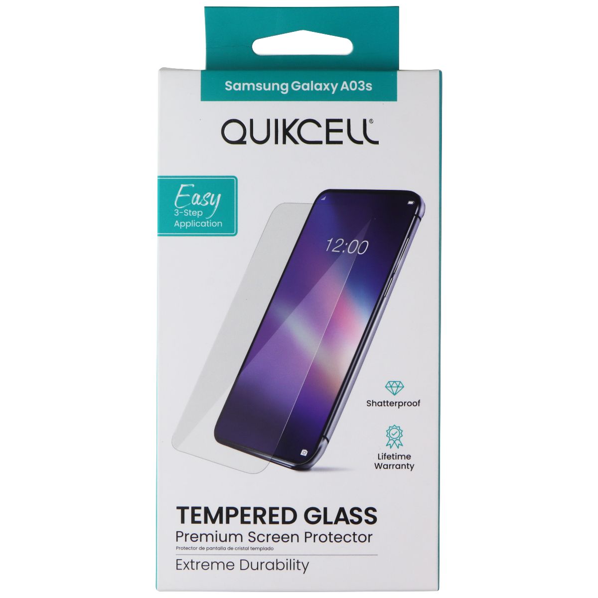 Quikcell Tempered Glass Premium Screen Protector for Samsung Galaxy A03s Cell Phone - Screen Protectors Quikcell    - Simple Cell Bulk Wholesale Pricing - USA Seller