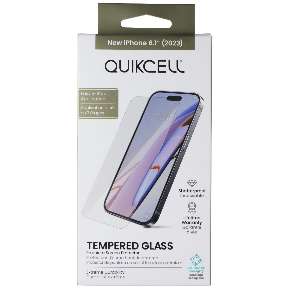 Quikcell Tempered Glass Screen Protector for Apple iPhone 15 Cell Phone - Screen Protectors Quikcell - Simple Cell Bulk Wholesale Pricing - USA Seller