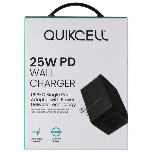 Quikcell (25W) PD Wall Charger USB-C Single Port Adapter - Black Cell Phone - Cables & Adapters Quikcell    - Simple Cell Bulk Wholesale Pricing - USA Seller