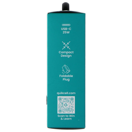 Quikcell (25W) PD Wall Charger USB-C Single Port Adapter - Black Cell Phone - Cables & Adapters Quikcell - Simple Cell Bulk Wholesale Pricing - USA Seller