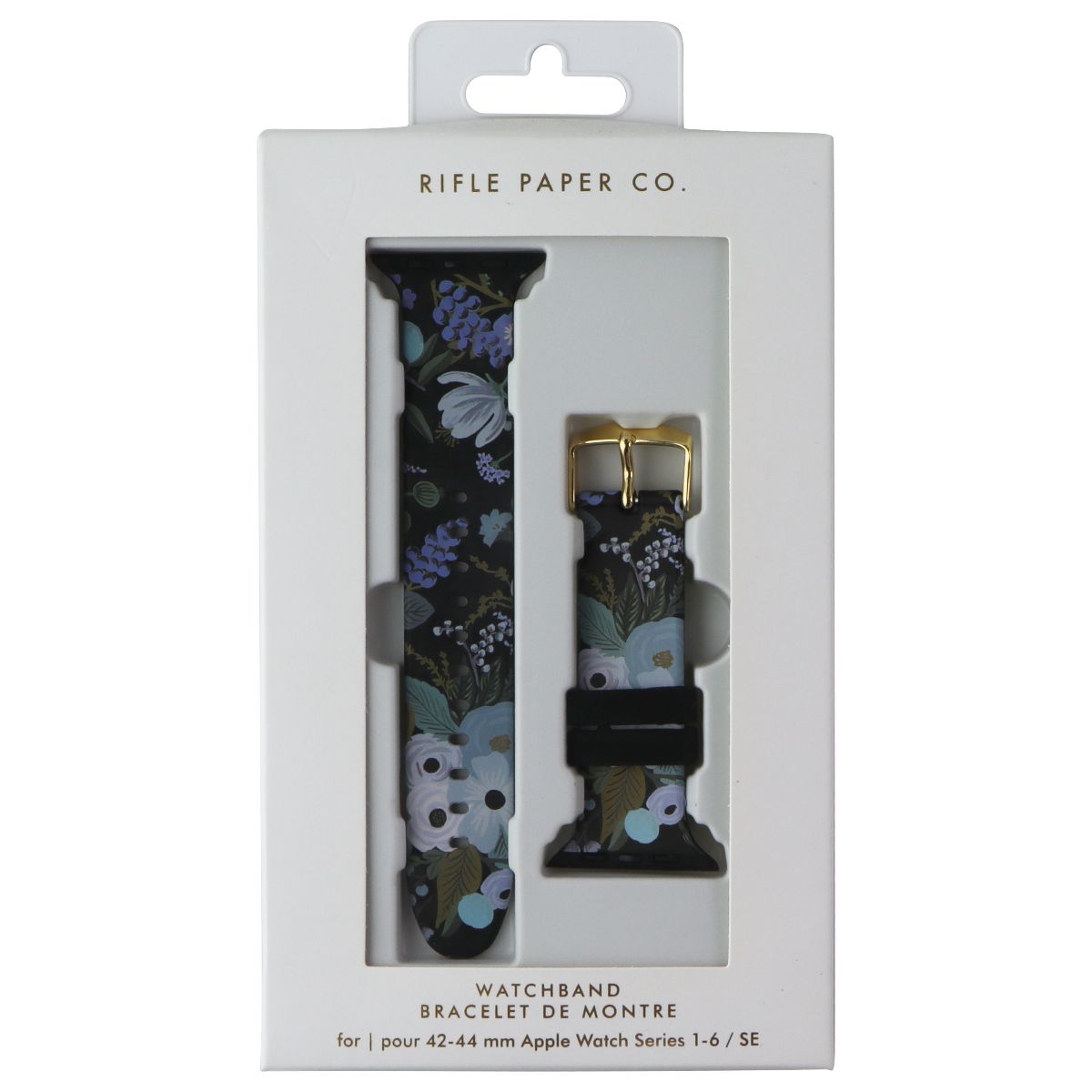 Rifle Paper Co. Watchband for 42-44mm Apple Watch SE 2/SE/6/5/4 - Black/Flowers Smart Watch Accessories - Watch Bands Rifle Paper Co. - Simple Cell Bulk Wholesale Pricing - USA Seller