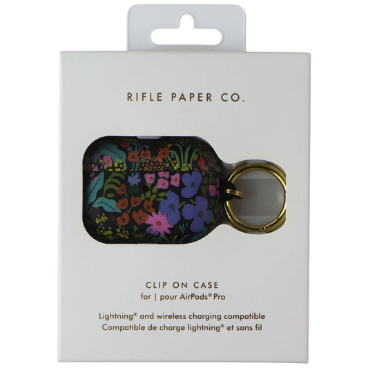 Rifle Paper Co. Keychain Case Cover for Apple AirPods Pro 1st Gen - Black/Meadow iPod, Audio Player Accessories - Cases, Covers & Skins Rifle Paper Co. - Simple Cell Bulk Wholesale Pricing - USA Seller