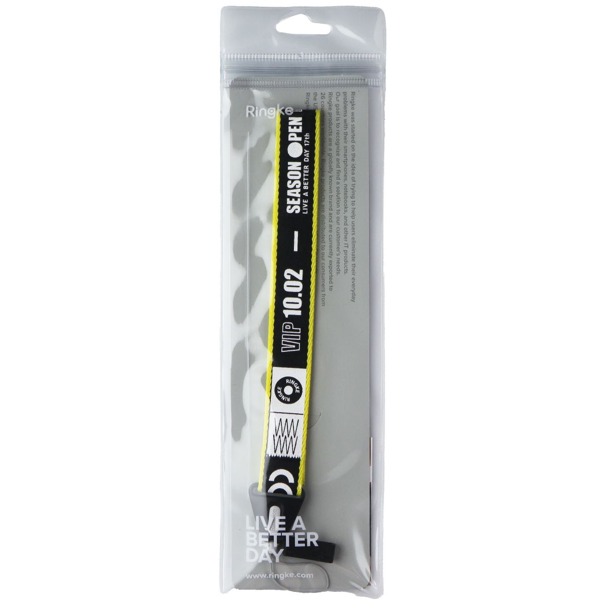 Ringke Camera and Phone Wrist Strap Lanyard - (Ticket Band 1) Black/Yellow Cell Phone - Armbands Ringke - Simple Cell Bulk Wholesale Pricing - USA Seller
