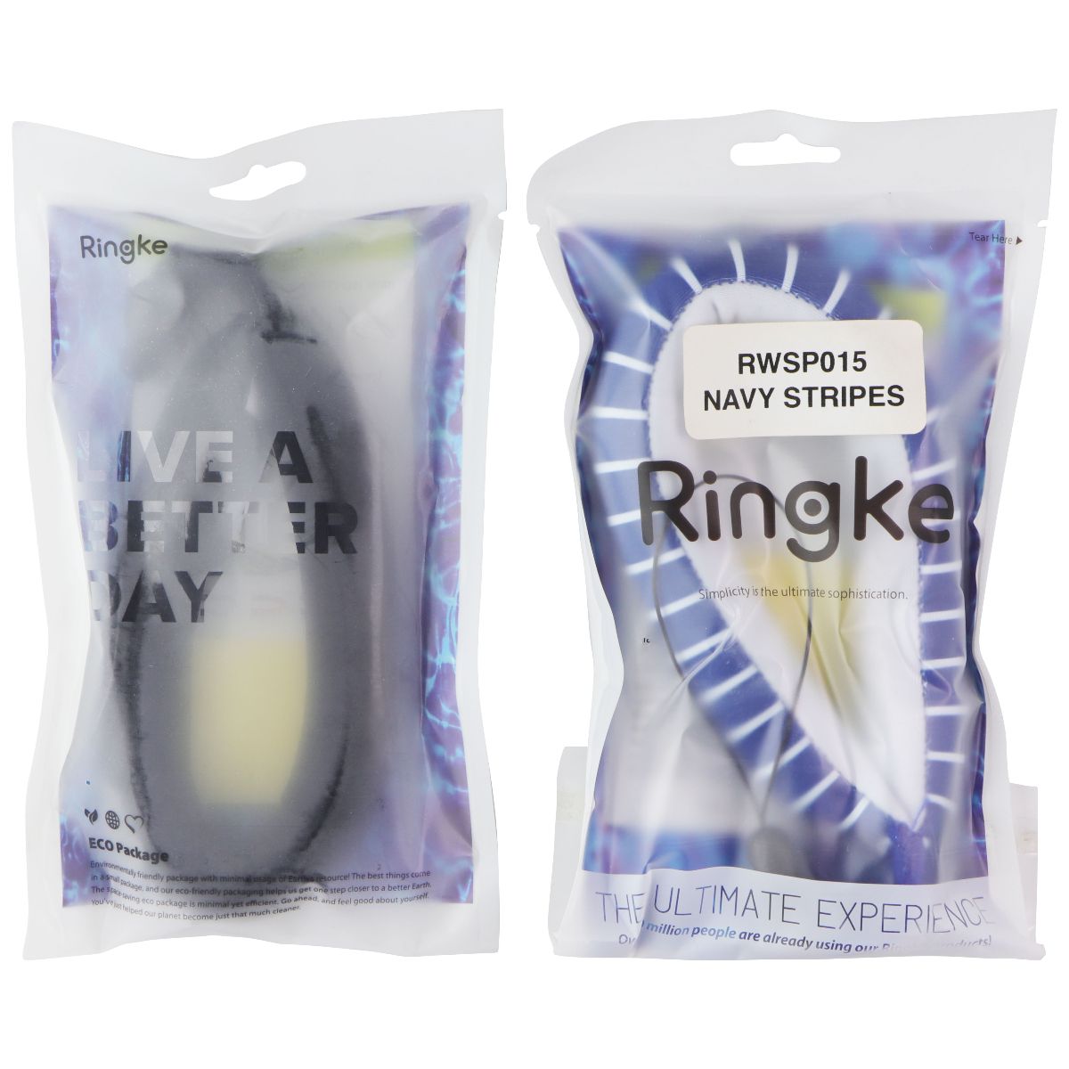 Ringke Waterproof Floating Straps (2 Pack) - Navy Stripes / Black Cell Phone - Armbands Ringke - Simple Cell Bulk Wholesale Pricing - USA Seller